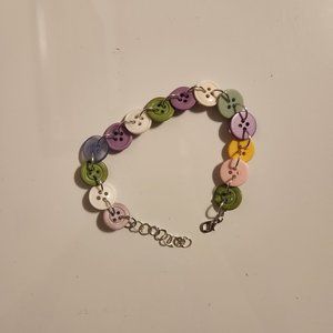 Colorful Homemade Button Bracelet